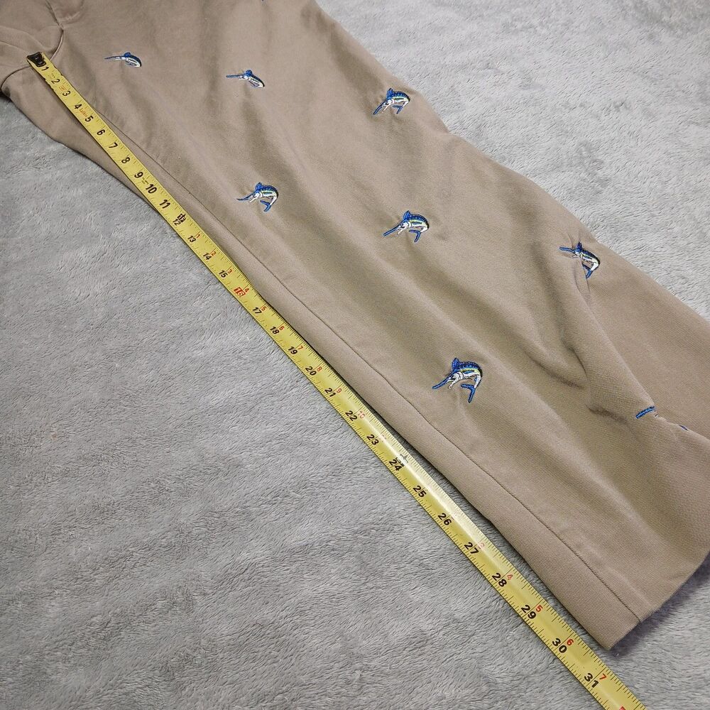 Berle 36x31 Mens Khaki Critter Pants Marlin Fish Embroidered Old Money Prep 36 - Picture 11 of 15